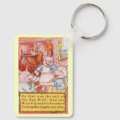 Drei kleine Schweine Kochwolf, Vintages Märchen Schlüsselanhänger (Rückseite)