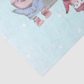 Drei kleine Schweine mit ihren Häusern Seidenpapier (Detail)