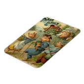 Drei kleine Schweine Vintage Märchen Magnet (Linke Seite)