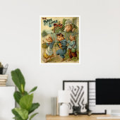 Drei kleine Schweine Vintage Märchen Poster (Heimbüro)
