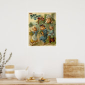 Drei kleine Schweine Vintage Märchen Poster (Küche)