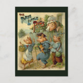 Drei kleine Schweine Vintage Märchen Postkarte (Vorderseite)