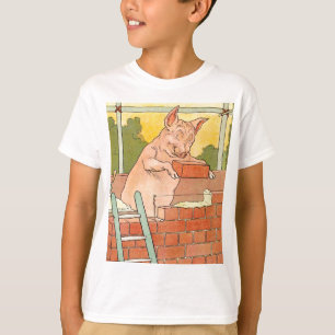 Drei kleine Schweine: Ziegel zum Bau eines Hauses T-Shirt