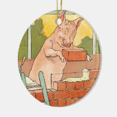 Drei kleine Schweine: Ziegelsteine, zum eines Keramikornament (Links)