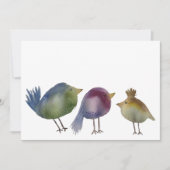 Drei kleine Vögel, Aquarellmalerei Dankeskarte (Vorderseite)