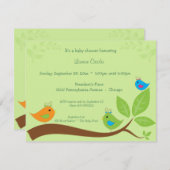 Drei kleine Vogel-Babyparty-Einladung Einladung (Vorne/Hinten)