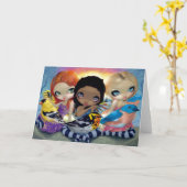 "Drei kleine Vögel" Grußkarte Karte (Gelbe Blume)