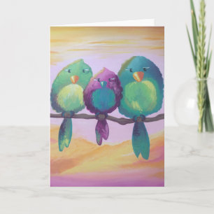 Drei kleine Vögel Karte