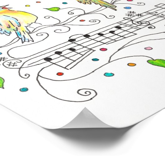 Drei kleine Vögel Poster (Ecke)