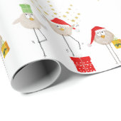 Drei kleine Vögel Spaß Weihnachtswrapping Papier Geschenkpapier (Rolleneckpunkt)