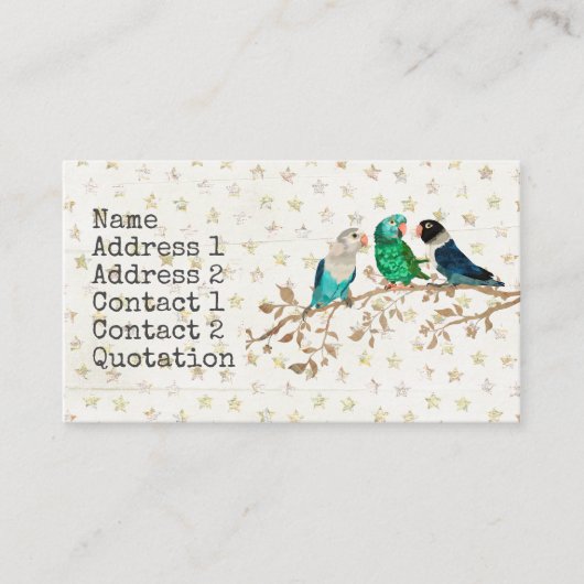 DREI KLEINE VÖGEL Visitenkarte (Vorderseite)