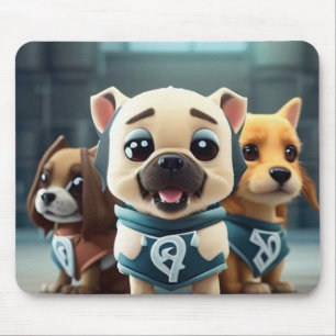 Drei kleine Welpen, zeitgenössisch Mousepad