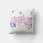 Drei kleines Schwein-Kissen Kissen (Rückseite)