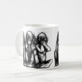 Drei kluge Affe-Skizze-Tasse Kaffeetasse (Vorderseite Links)
