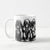 Drei kluge Affe-Skizze-Tasse Kaffeetasse (Links)