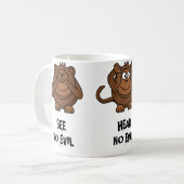 Drei kluge Affen Kaffeetasse (Vorderseite Links)