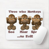 drei kluge Affen Mousepad (Mit Mouse)