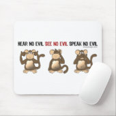 Drei kluge Affen Mousepads (Mit Mouse)