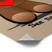 Drei kluge Affen, Teddybären drucken Poster (Ecke)