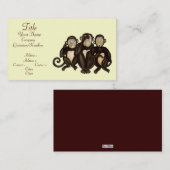 Drei kluge Affen Visitenkarte (Vorne/Hinten)