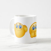 drei kluge Emojis Kaffeetasse (Vorderseite Links)
