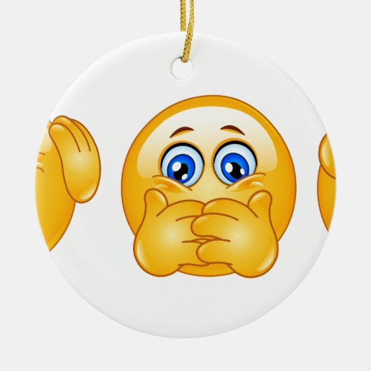 drei kluge Emojis Keramikornament (Vorne)