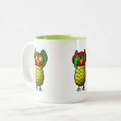 Drei kluge Eulen, hören, sehen u. sprechen kein Zweifarbige Tasse (Vorderseite Links)