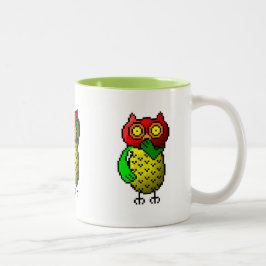 Drei kluge Eulen, hören, sehen u. sprechen kein Zweifarbige Tasse
