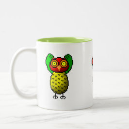 Drei kluge Eulen, hören, sehen u. sprechen kein Zweifarbige Tasse