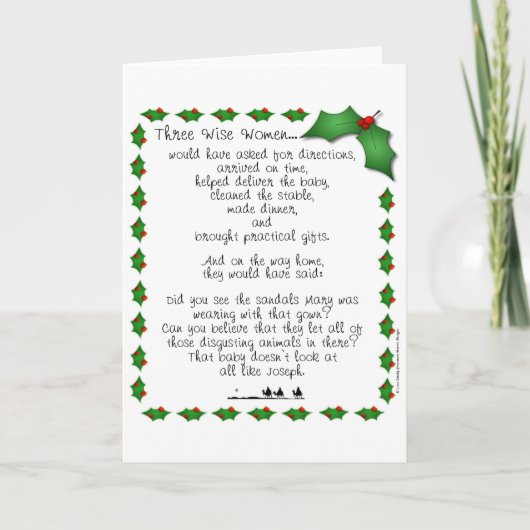 Drei kluge Frauen Feiertagskarte (Vorderseite)