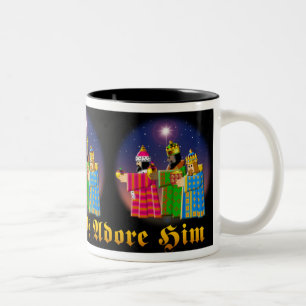 DREI KLUGE MANN-TASSE ZWEIFARBIGE TASSE