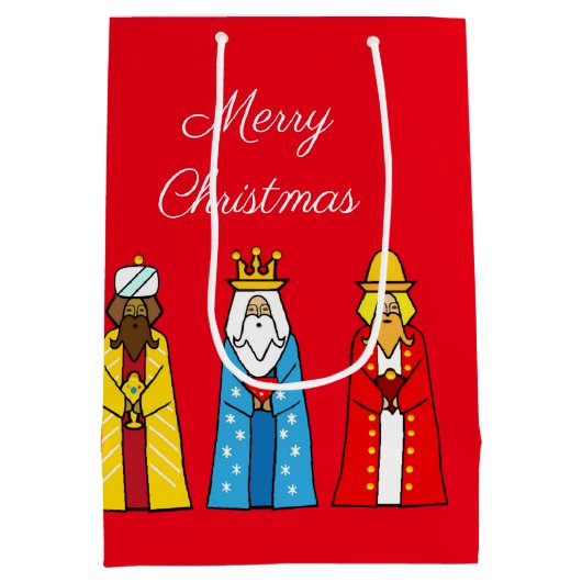 Drei kluge Männer auf der Red Medium Geschenktasch Mittlere Geschenktüte (Rückseite)