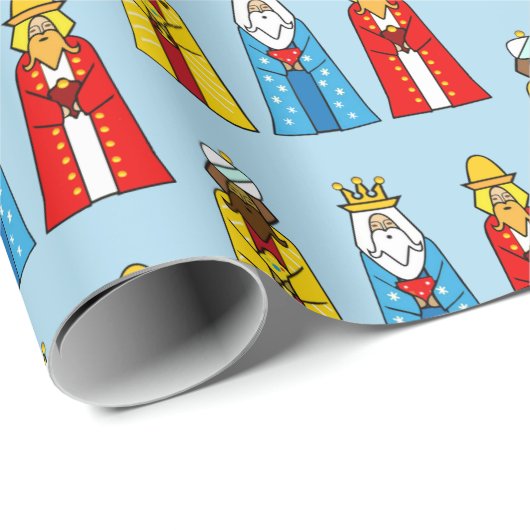 Drei kluge Männer in Light Blue Geschenkpapier (Rolleneckpunkt)