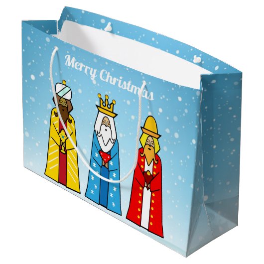 Drei kluge Männer in Light Blue Große Geschenktüte (Rückseite Schrägansicht)