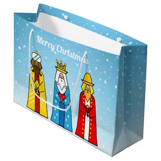 Drei kluge Männer in Light Blue Große Geschenktüte (Vorderseite Schrägansicht)