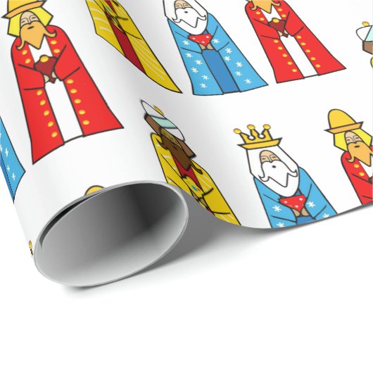 Drei kluge Männer in Weiß Geschenkpapier (Rolleneckpunkt)