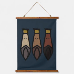 Drei kluge Männer. Los Tres Reyes Magos Wandteppich Mit Holzrahmen
