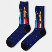 Drei kluge Männer und Schneeflocken in Navy Blue Socken (Linkes Detail)