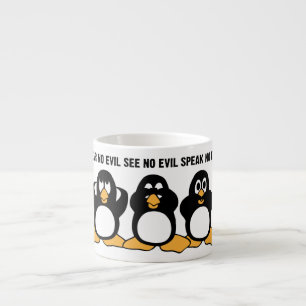 Drei kluge Pinguin-Entwurfs-Grafik Espressotasse