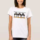 Drei kluge Pinguin-Entwurfs-Grafik T-Shirt (Vorderseite)