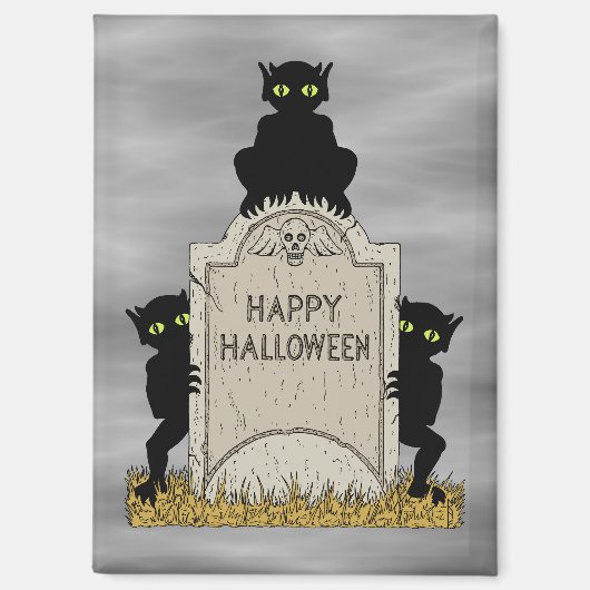 Drei Kobolde Frohes Halloween Magnet (Vorderseite)