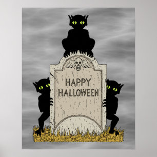 Drei Kobolde Frohes Halloween Poster