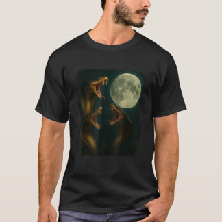 Drei Kobras Mond Funny 3 Wölfe Meme Nerdy T-Shirt