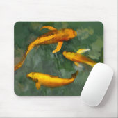 Drei Kois in einem Brunnen Mousepad (Mit Mouse)