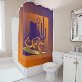 Drei Kokopelli auf der Goldenen Straße Duschvorhang