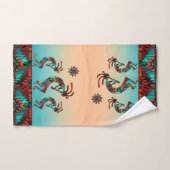 Drei Kokopelli, die das Set des Flutbades spielen (Handtuch)