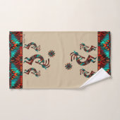 Drei Kokopelli, die das Set des Flutbades spielen (Handtuch)