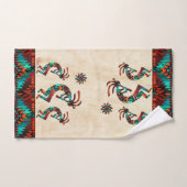 Drei Kokopelli, die das Set des Flutbades spielen (Handtuch)