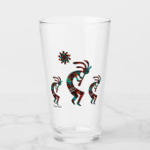 Drei Kokopelli spielen Flute Glas (Vorderseite)