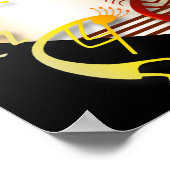 Drei Kokopellis und ein Kaktus Poster (Ecke)